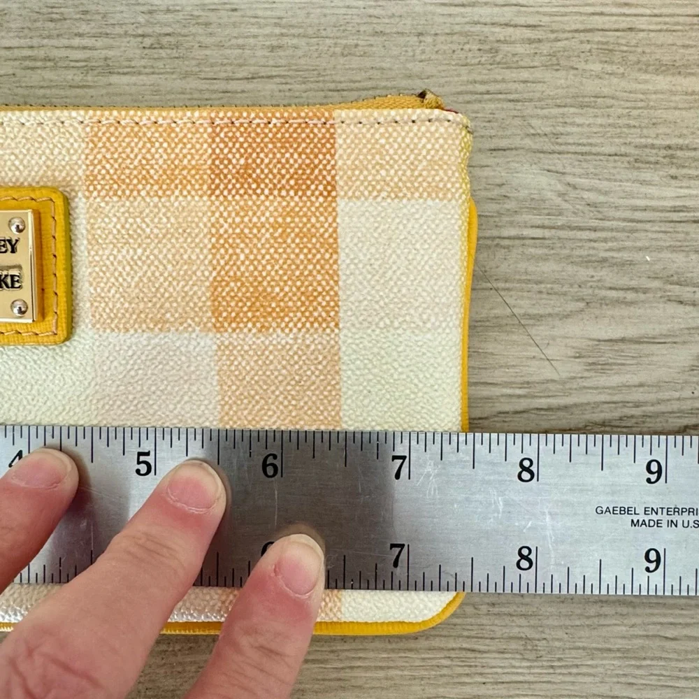 Dooney and Bourke Quadretto Yellow Plaid Kirby Small Carrington Wristlet - NEW - Picture 8 of 9